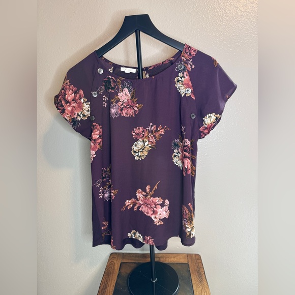 Maurices Tops - Maurices Purple Floral Blouse